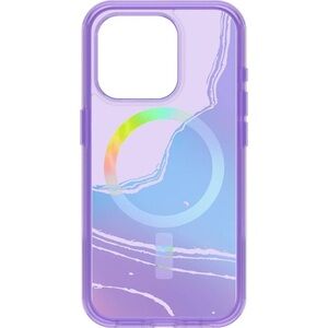 New - Otter Box Purple MagSafe-Compatible iPhone 16 Case - Clear Purple Design